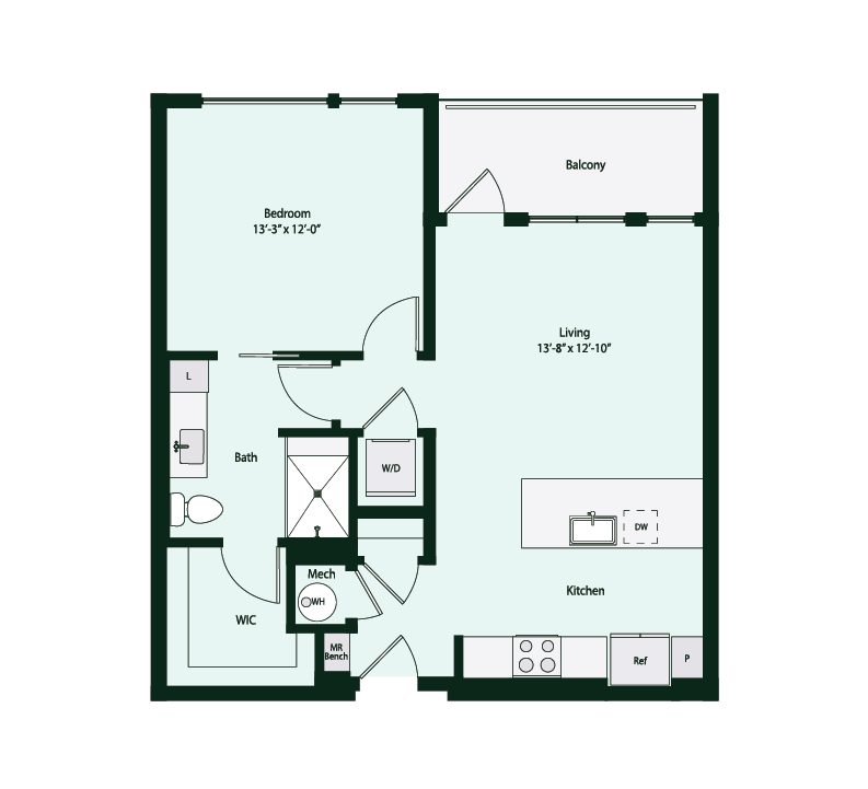 Floor plan layout diagram for A2-1